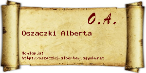 Oszaczki Alberta névjegykártya